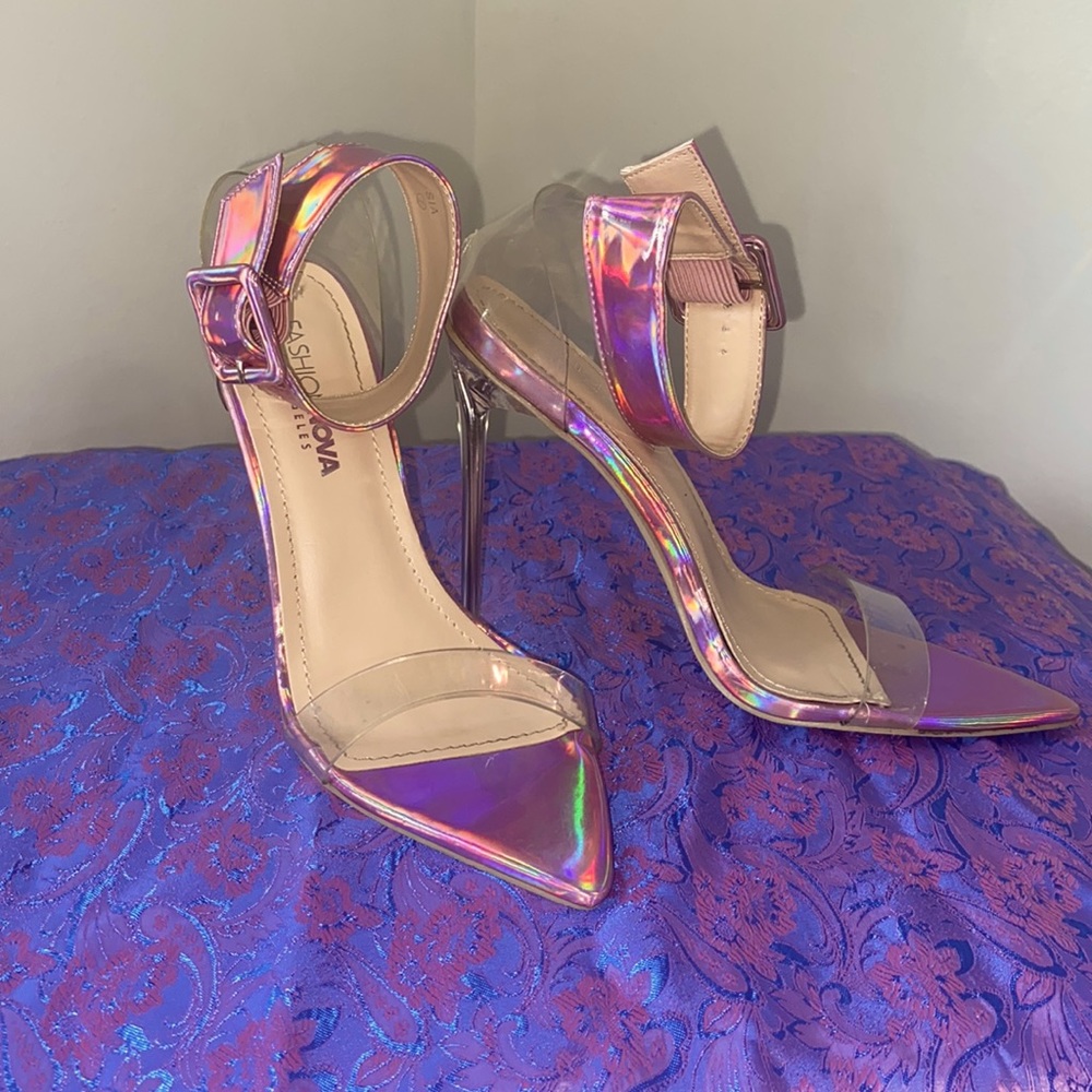 Fashion Nova Iridescent Pointed Toe Stiletto Heels
